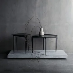 Fritz Hansen Mesas Auxiliares<Mesa con bandeja Foldable Ø 45 cm, Negro