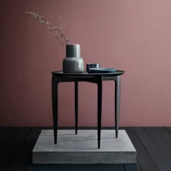 Fritz Hansen Mesas Auxiliares<Mesa con bandeja Foldable Ø 45 cm, Negro