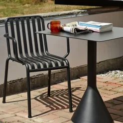HAY Mesa cuadrada de café 65x65 cm Palissade Cone, Anthracite NegroGris New