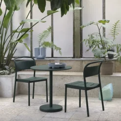 Muuto Mesa de acero Linear Ø70 cm, Dark green Verde Best