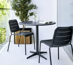 Cane-line Mesa de café Drop Ø80 cm, Lava grey-lava grey Gris Best