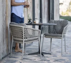 Cane-line Mesa de café Drop Ø80 cm, Lava grey-lava grey Gris Best