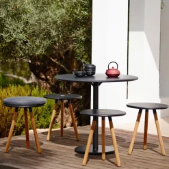 Cane-line Mesas De Jardín<Mesa de café Go Ø80 cm, Lava grey-white Gris