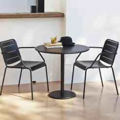 Cane-line Mesa de café Go Ø80 cm, White-lava grey Blanco Hot