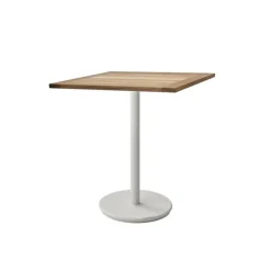 Cane-line Mesas De Jardín<Mesa de café Go teca 72x72 cm, Soporte blanco Marrón