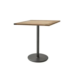 Cane-line Mesa de café Go teca 72x72 cm, Soporte lava grey Marrón New