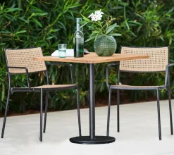 Cane-line Mesa de café Go teca 72x72 cm, Soporte lava grey Marrón New