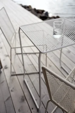 Brafab Mesa de café Haru, Pearl white, 54x61 cm Blanco