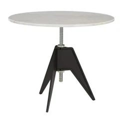 Tom Dixon Mesas De Jardín<Mesa de café Screw Ø90 cm, Mármol blanco-hierro fundido BlancoNegro