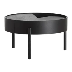 Woud Mesa de centro Arc Ø66 cm, ceniza teñida de ceniza Negro Best