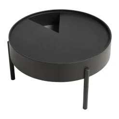 Woud Mesa de centro Arc Ø66 cm, ceniza teñida de ceniza Negro Best