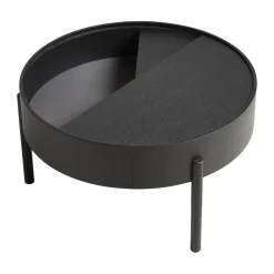 Woud Mesa de centro Arc Ø66 cm, ceniza teñida de ceniza Negro Best