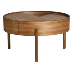 Woud Mesa de centro Arc Ø66 cm, Nogal Marrón Outlet