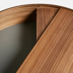 Woud Mesa de centro Arc Ø66 cm, Nogal Marrón Outlet