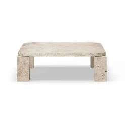 New Works Mesa de centro Atlas 82x82 cm, Travertino sin relleno Beige Sale