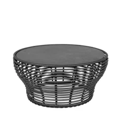 Cane-line Mesas De Centro De Exterior<Mesa de centro Basket, Fossil black, grande, base trenzada gris Negro