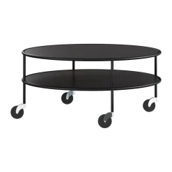 Lammhults Mesa de centro Chicago, Laminado , Ø90 cm Negro Sale
