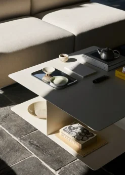 &Tradition Mesas De Centro De Exterior|Mesas De Exterior<Mesa de centro Develius EV3, Steel ivory, Ø89 × 40 cm Blanco