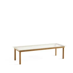 HAY Mesa de centro Kofi, Oak-ribbed glass, 50 cm Beige Hot
