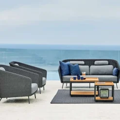 Cane-line Mesa de centro Level cerámica 62x122 cm, Light grey-lava grey Gris