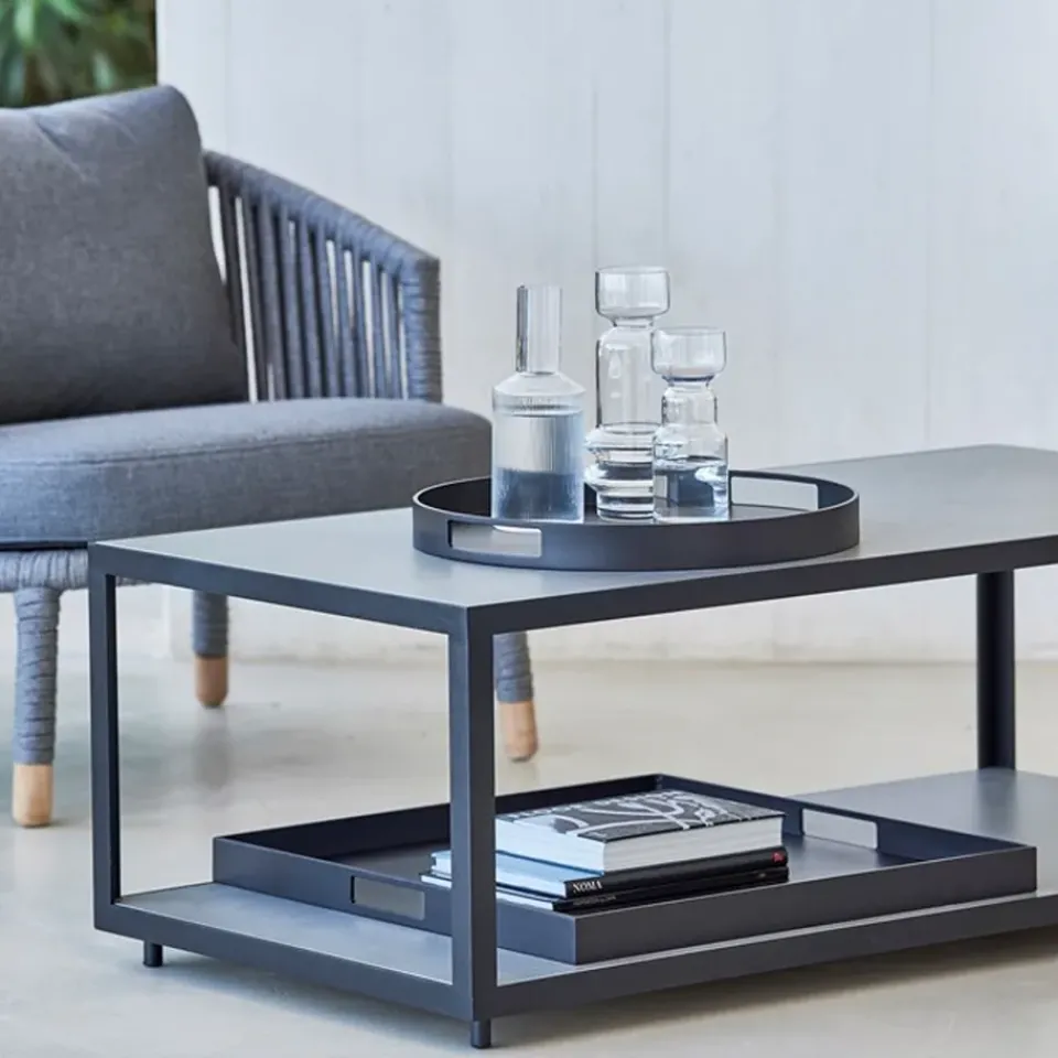 Cane-line Mesa de centro Level cerámica 62x122 cm, Light grey-lava grey Gris
