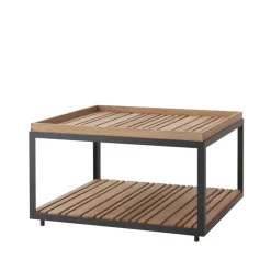 Cane-line Mesas De Terraza Y Mesas De Café|Mesas De Centro De Exterior<Mesa de centro Level teca 79x79 cm, Lava grey Marrón