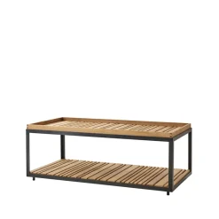Cane-line Mesa de centro Level teca 62x122 cm, Lava grey Marrón Sale
