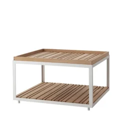 Cane-line Mesas De Centro De Exterior<Mesa de centro Level teca 79x79 cm, White Marrón