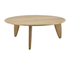 1898 Mesa de centro Lyckeby Ø80x29 cm, Naturlackad ek Marrón Outlet