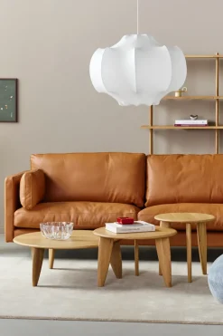1898 Mesa de centro Lyckeby Ø80x29 cm, Naturlackad ek Marrón Outlet