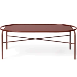 Warm Nordic Mesa de centro ovalada Secant, Redish Rojo Clearance