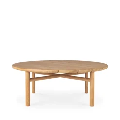 Ethnicraft Mesa de centro Quatro outdoor teak, Ø95 cm Marrón Clearance