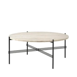 GUBI Mesas De Centro De Exterior|Mesas De Exterior<Mesa de centro TS Outdoor, travertin-negro Blanco