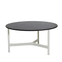 Cane-line Mesa de centro Twist large Ø90 cm, Dark grey-white Gris Clearance