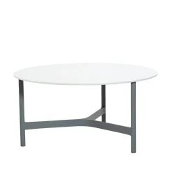 Cane-line Mesas De Centro De Exterior<Mesa de centro Twist large Ø90 cm, White-light grey Blanco