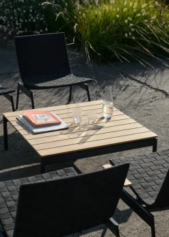 &Tradition Mesa de centro Ville Outdoor AV50, Warm black-teak Negro Best