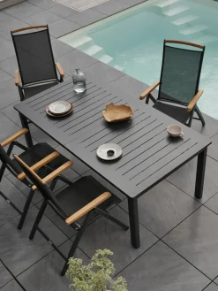 Brafab Mesa de comedor extensible Lomma, Anthracite 194-312 cm Gris Hot