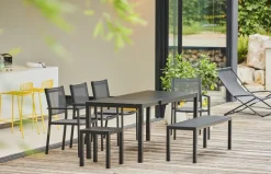 Fiam Mesas De Jardín<Mesa de comedor extensible Aria 140-200 cm, Black Negro