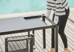 Fiam Mesas De Jardín<Mesa de comedor extensible Aria 140-200 cm, Black Negro