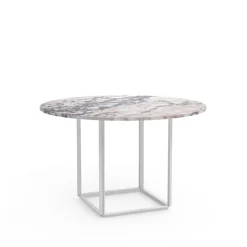 New Works Mesa de comedor Florence redonda, mármol viola , ø120 cm, soporte Blanco Online