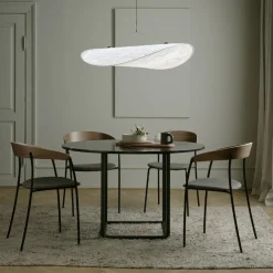 New Works Mesa de comedor Florence redonda, mármol viola , ø120 cm, soporte Blanco Online