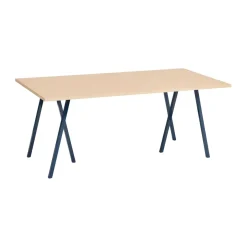 HAY Mesa de comedor Loop Stand 87,5x180 cm, Deep blue-clear lacq. oak AzulMarrón Best