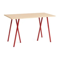 HAY Mesa de comedor Loop Stand 77,5x160 cm, Maroon red-clear lacq. oak RojoMarrón Discount