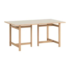 MOEBE Mesa de comedor Rectangular, Light grey, 160x90 cm Gris Outlet
