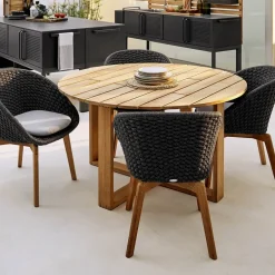 Cane-line Mesa de comedor redonda Endless teca, Ø170 cm Marrón Discount
