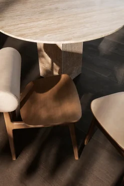 NORR11 Mesa de comedor Soho, Tufo , Ø120 × 72 cm Beige New