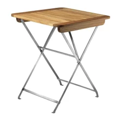 FDB Møbler Mesa de exterior M26 Lilleø, Teak-acero inoxidable Beige Discount