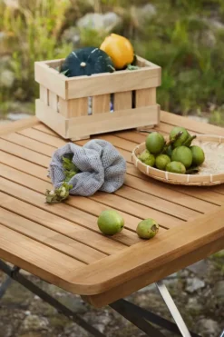 FDB Møbler Mesa de exterior M26 Lilleø, Teak-acero inoxidable Beige Discount