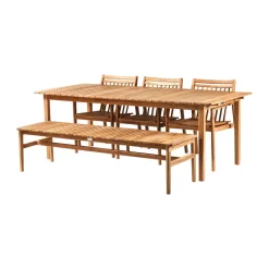 FDB Møbler Mesa de jardín M2 Sammen, Teak-nature oiled Marrón Outlet