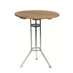 Grythyttan Stålmöbler Mesa de tres patas Bryggeri, Teca-estructura galvanizada en caliente Marrón Online